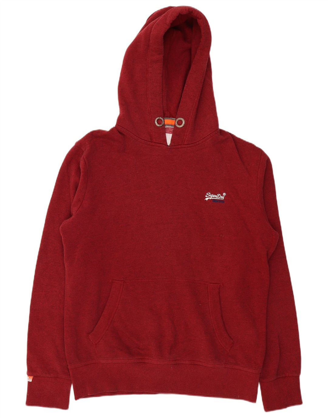 Felpa con cappuccio da uomo SUPERDRY XL in cotone screziato bordeaux