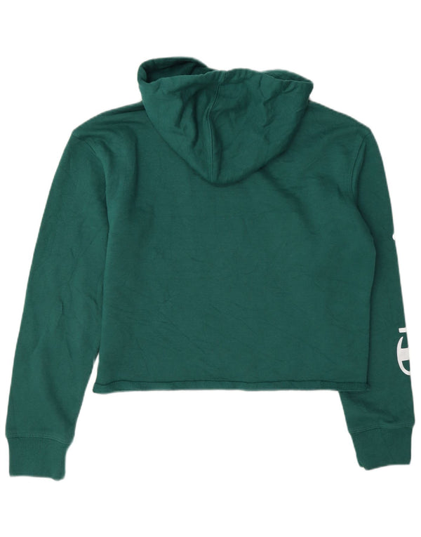 Felpa con cappuccio grafica corta oversize da donna Champion UK 10 Small Verde