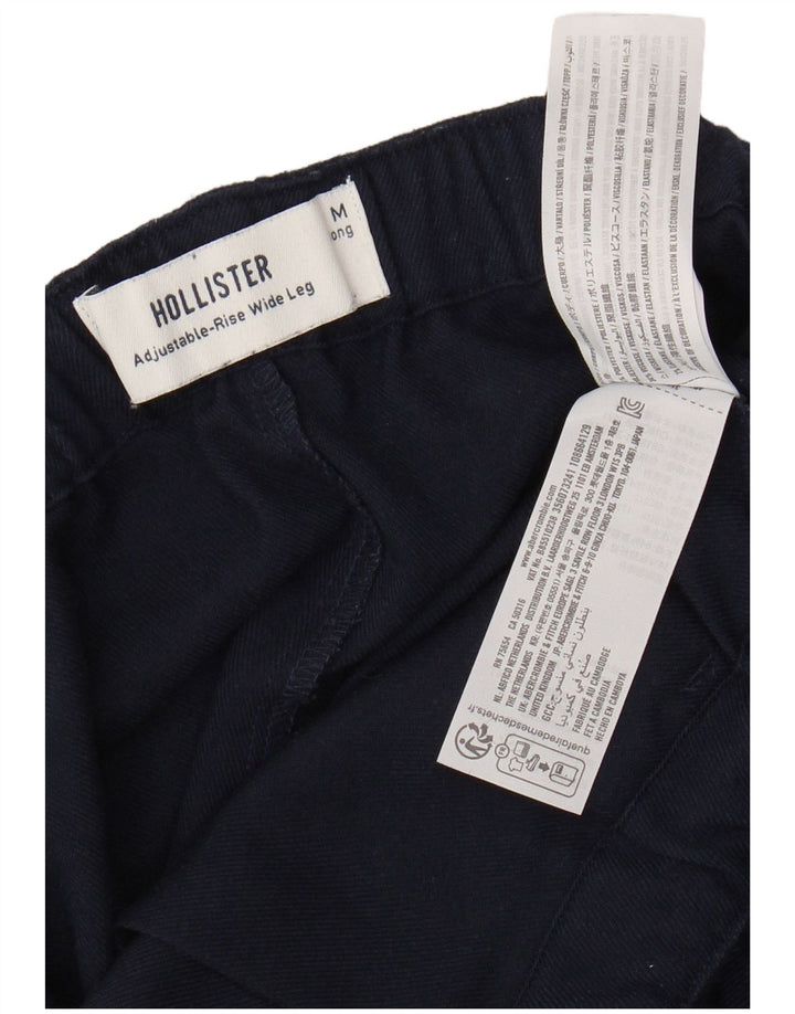 Pantaloni casual HOLLISTER da donna a gamba larga medi W30 L32 blu navy