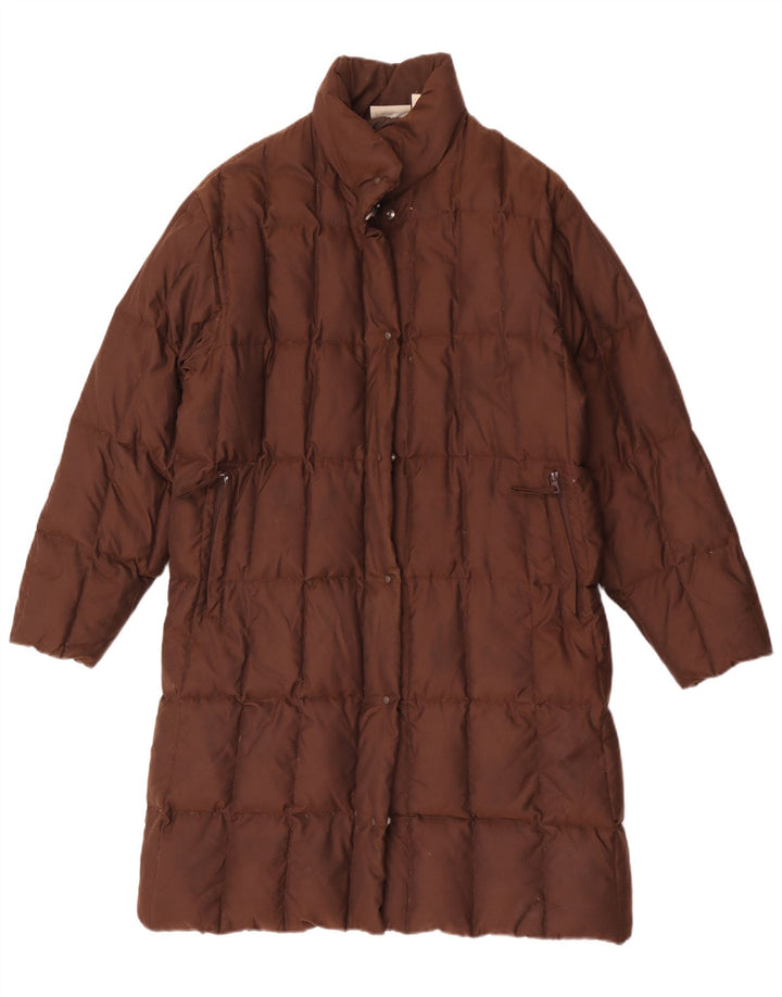Cappotto imbottito oversize da donna Sergio Tacchini UK 10 Small Marrone Poliammide