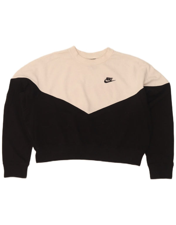 Felpa corta oversize da donna Nike UK 18 XL color block nero