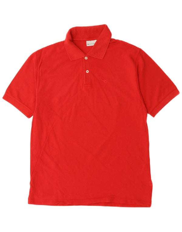 DIADORA Mens Polo Shirt Large Red Cotton