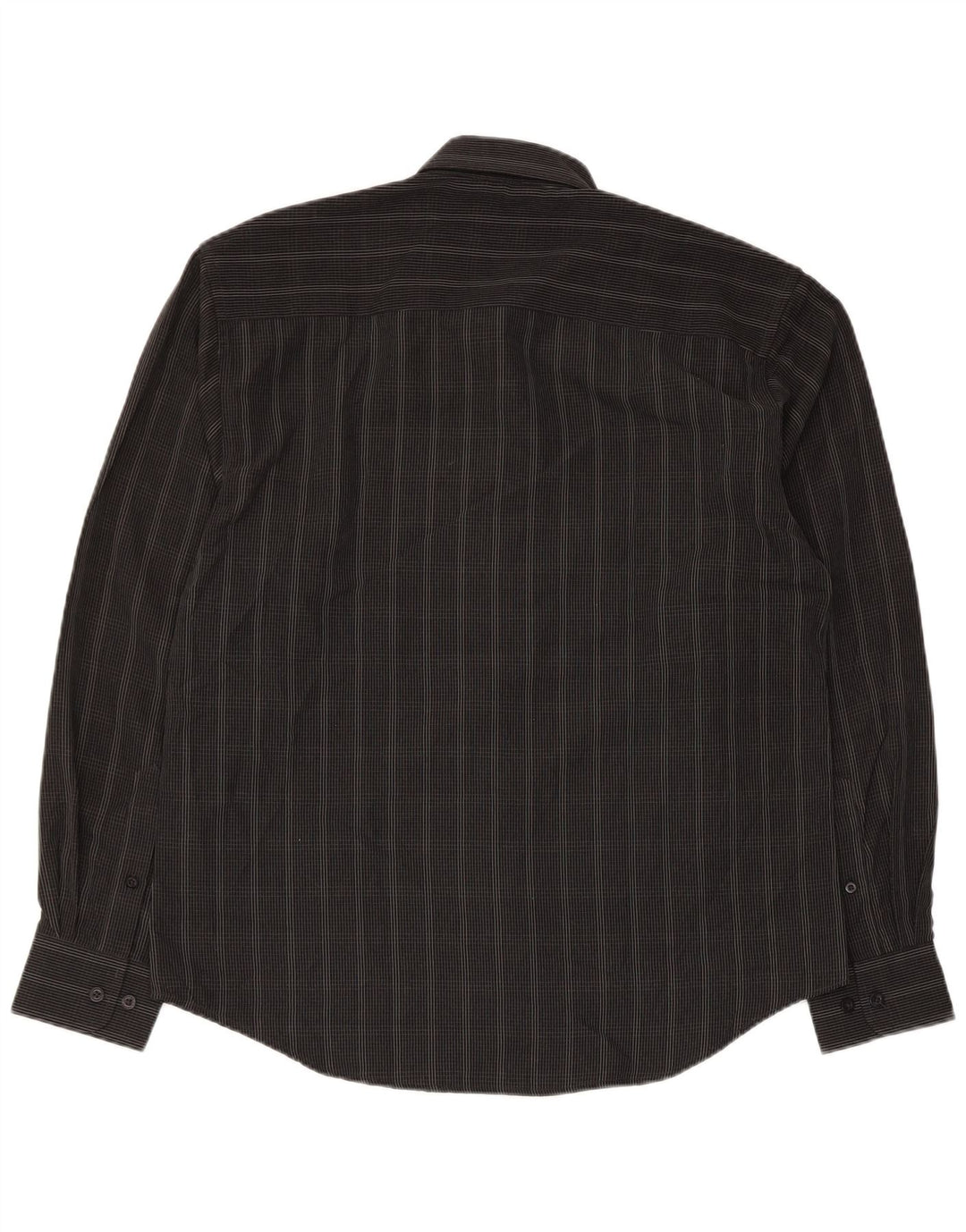 Camicia da uomo Pierre Cardin a quadri neri medi in poliestere