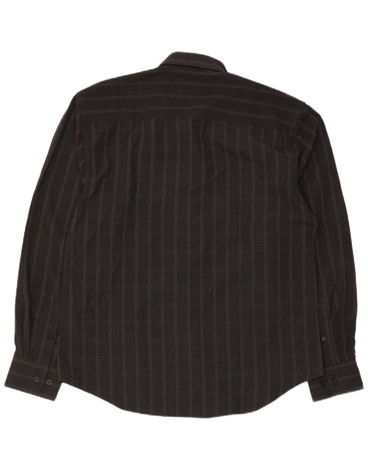 Camicia da uomo Pierre Cardin a quadri neri medi in poliestere