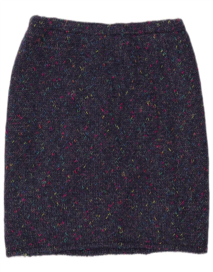 Gonna dritta in maglia da donna VINTAGE W30 blu navy medio screziato