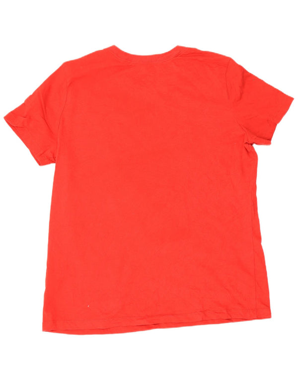 Nike Dri Fit Graphic T-shirt da donna Top UK 16 Large Rosso Cotone