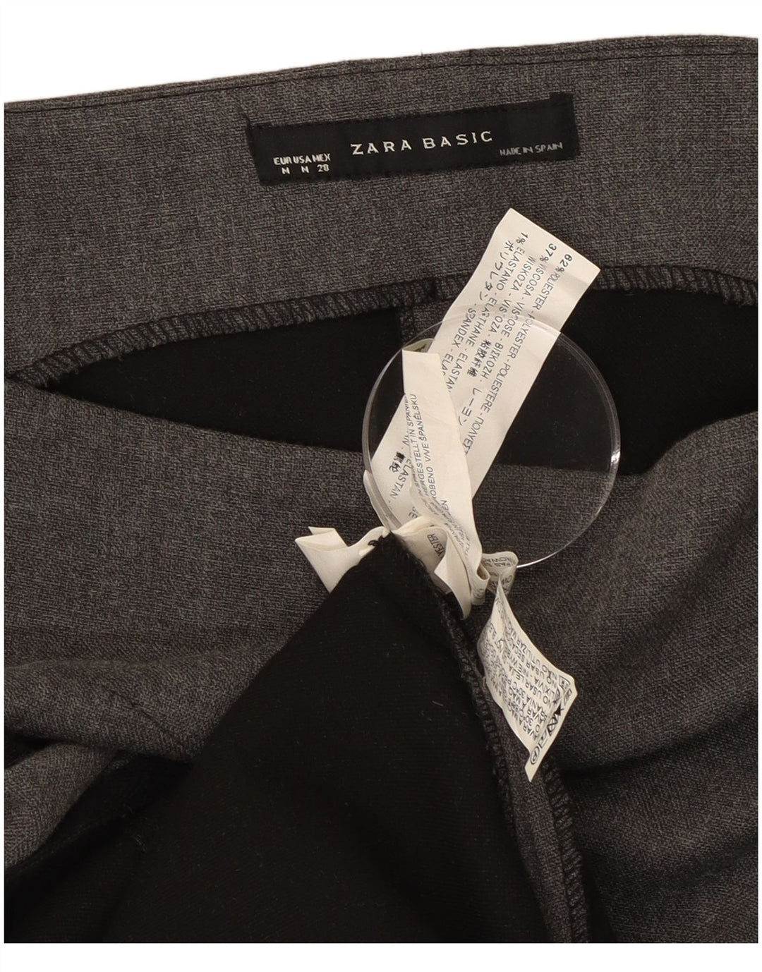 Abito tubino senza maniche da donna Zara UK 12 Poliestere grigio medio