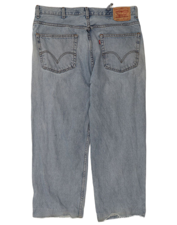 Levi's Uomo 550 Jeans cropped vestibilità rilassata effetto invecchiato W38 L26 cotone blu