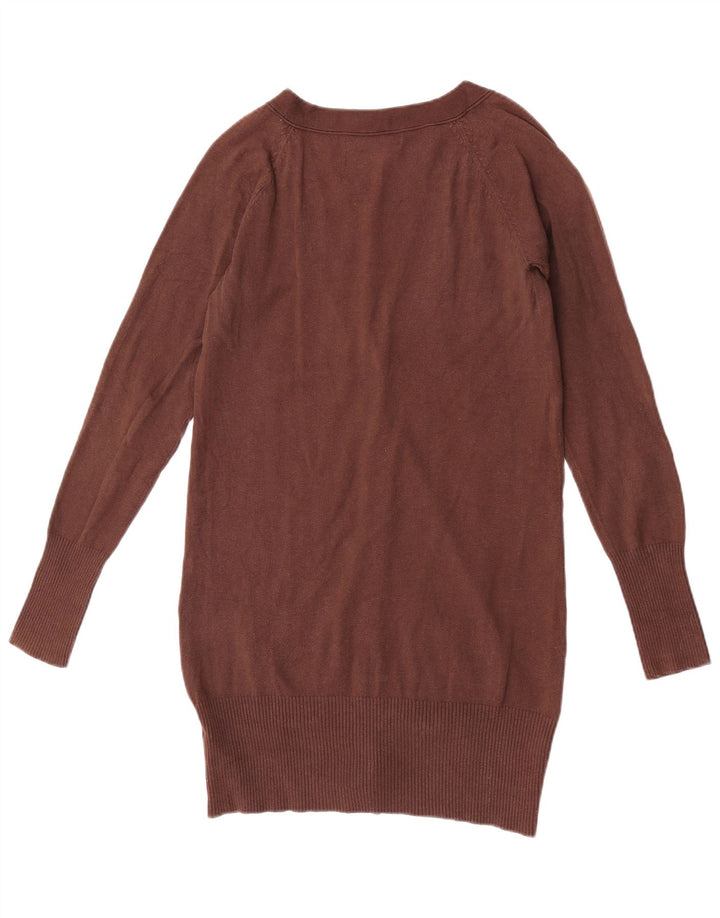 Maglione cardigan da donna Zara UK 12 cotone marrone medio