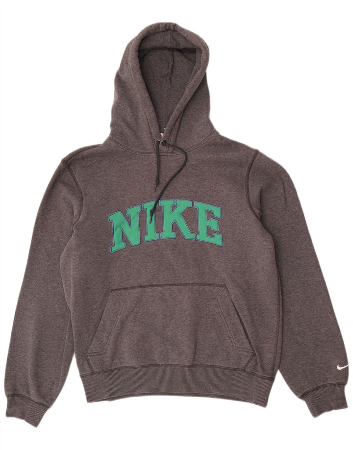 Felpa con cappuccio grafica da uomo NIKE piccola in cotone grigio