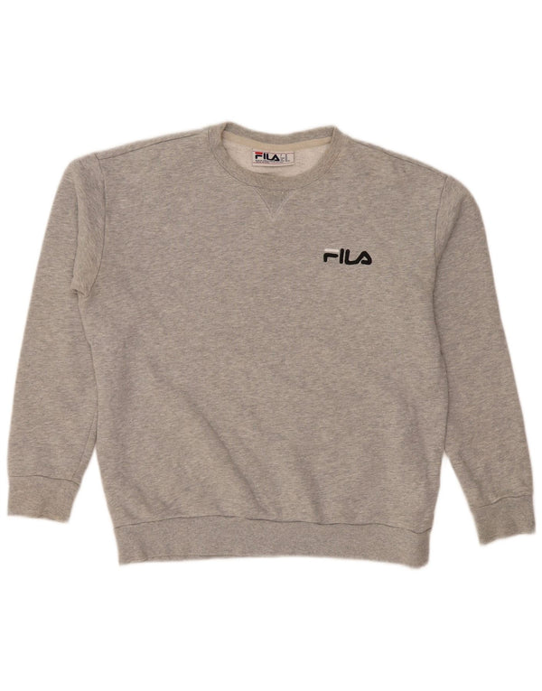 Felpa da uomo ampia FILA, maglione XS, cotone grigio