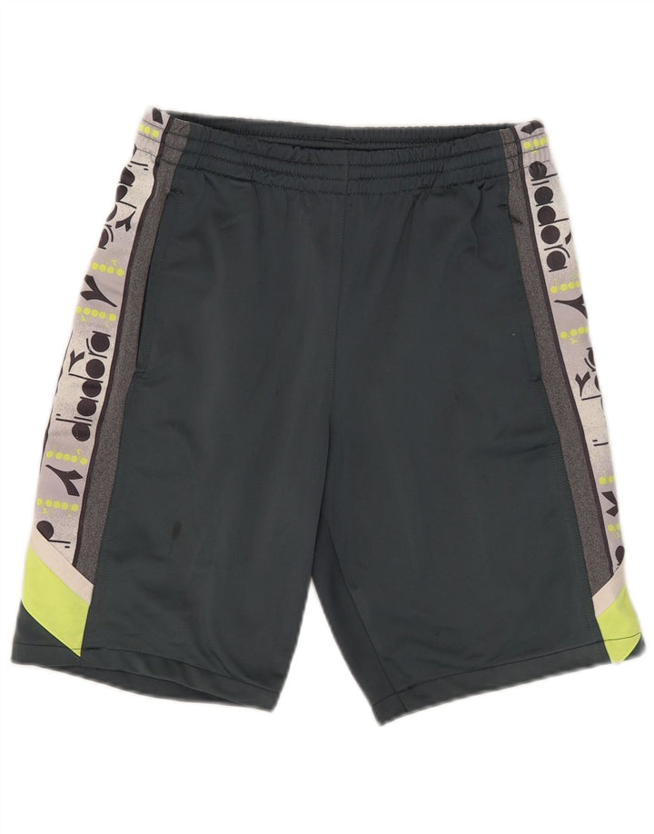 Pantaloncini sportivi grafici da uomo Diadora Poliestere color block grigio medio