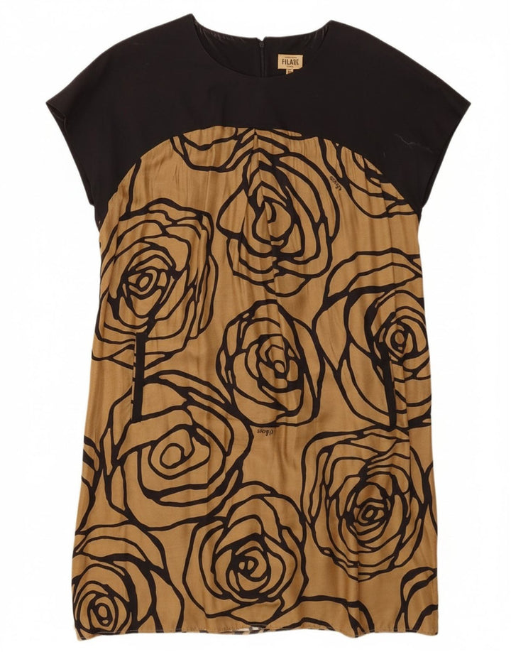 ALVIERO MARTINI Womens Shift Dress IT 48 XL Beige Floral Viscose