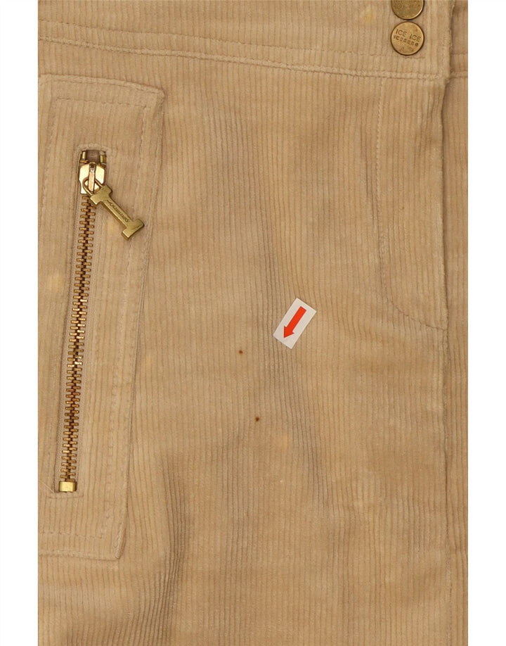 Mini gonna da donna in velluto a coste Iceberg W28 cotone beige medio