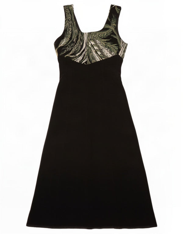 Abito lungo senza maniche da donna J.Ribkoff UK 16 Grande poliestere floreale nero
