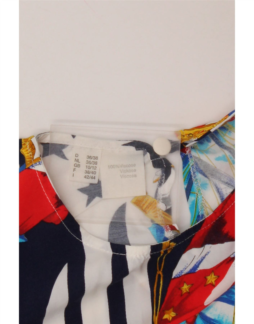 Top camicetta da donna VINTAGE UK 10/12 Blocco colore blu navy medio