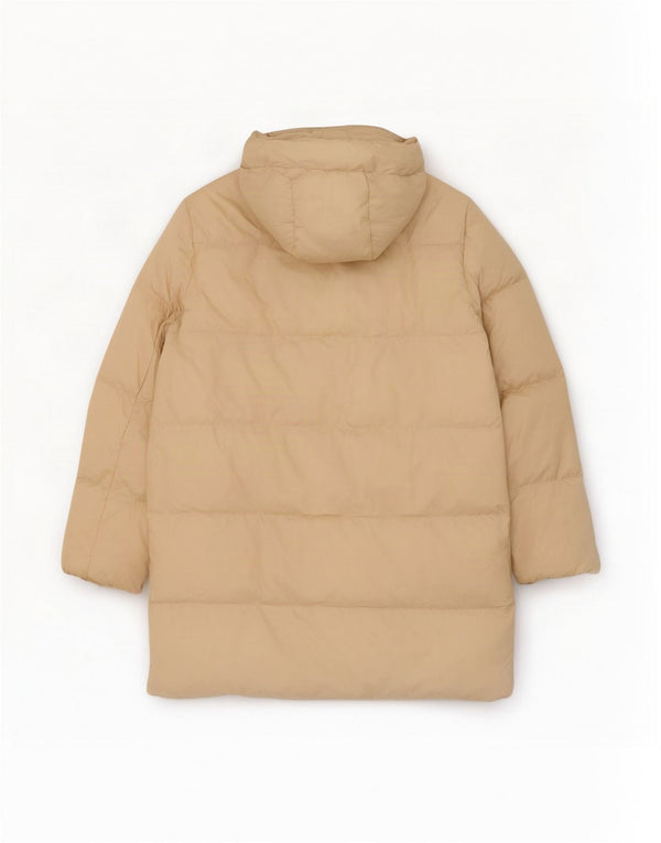 Cappotto imbottito oversize con cappuccio da donna Zara UK 6 XS Poliestere beige