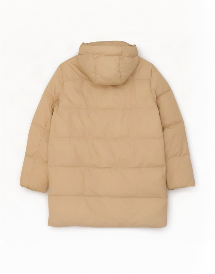 Cappotto imbottito oversize con cappuccio da donna Zara UK 6 XS Poliestere beige
