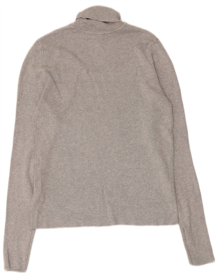Maglione maglione a collo alto da donna Marks & Spencer UK 14 Viscosa grigio medio