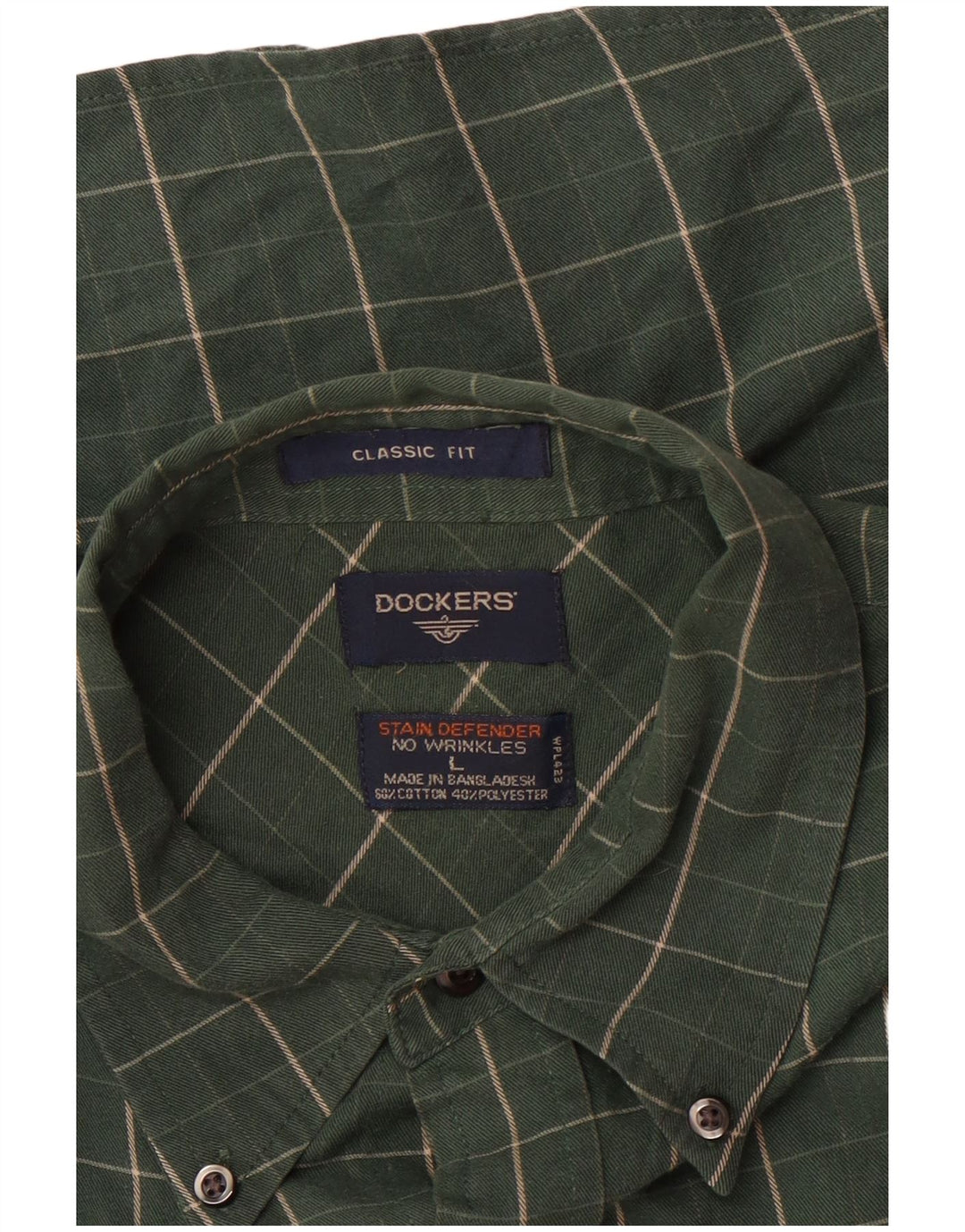 Camicia da uomo dalla vestibilità classica Dockers in cotone a quadri verdi grandi
