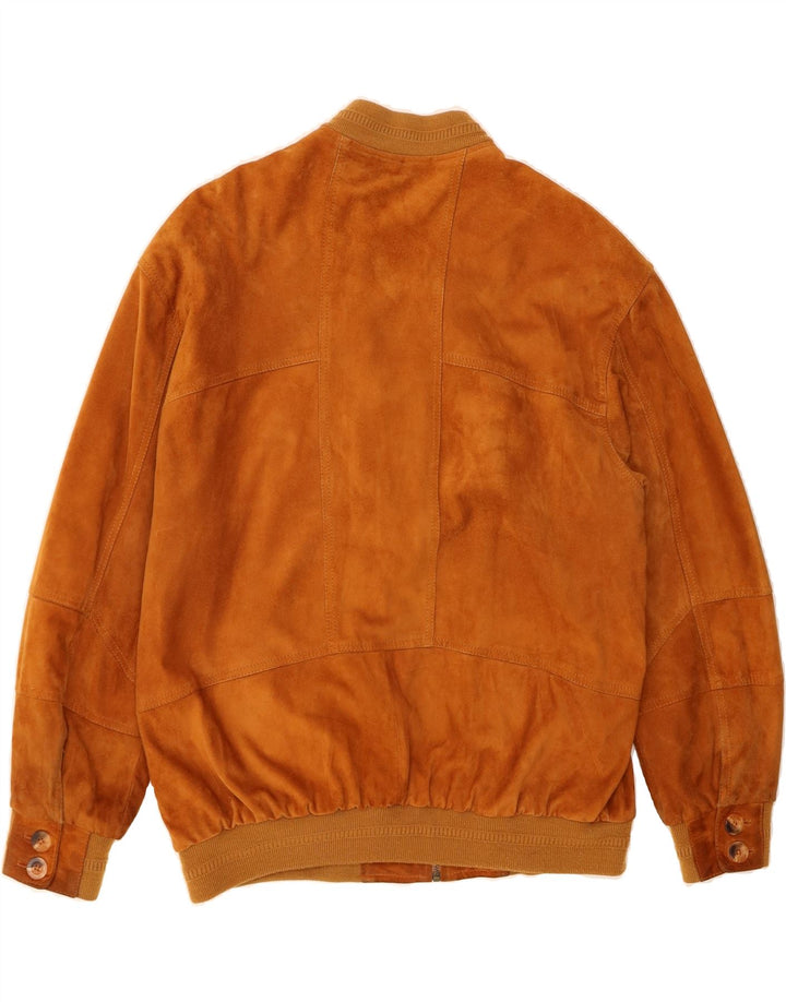 ROVER&LAKES Mens Suede Bomber Jacket IT 50 Large Beige Leather Vintage Rover&Lakes and Second-Hand Rover&Lakes from Messina Hembry 