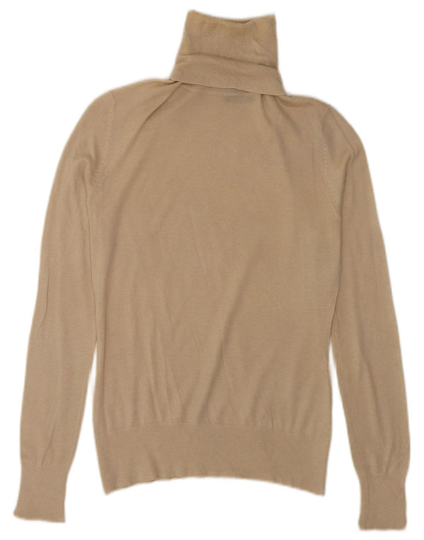 Maglione maglione a collo alto da donna Massimo Dutti UK 10 piccolo seta beige