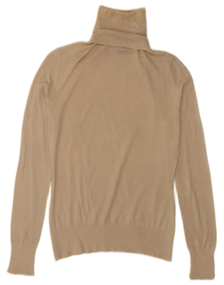 Maglione maglione a collo alto da donna Massimo Dutti UK 10 piccolo seta beige