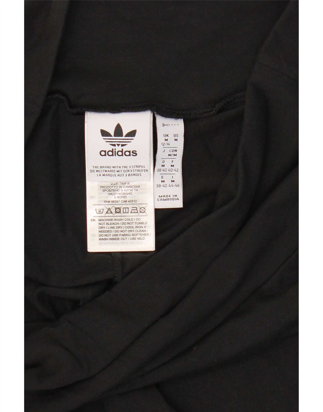 Leggings Adidas da donna UK 12/14 cotone mimetico nero medio
