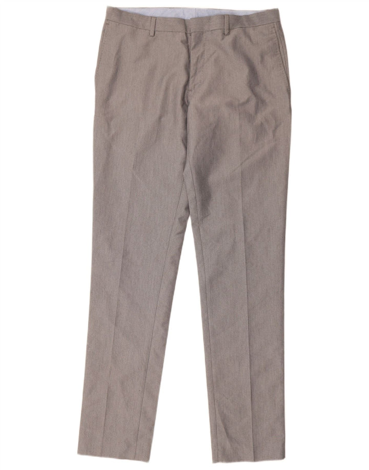 Pantaloni da abito slim da uomo Zara EU 40 Medium W31 L33 Poliestere grigio