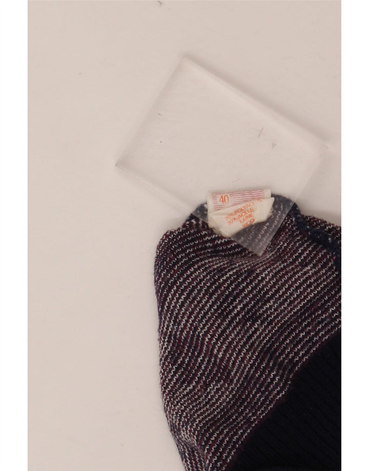 Maglione maglione girocollo da uomo VINTAGE UK 40 Medio Borgogna Fair Isle