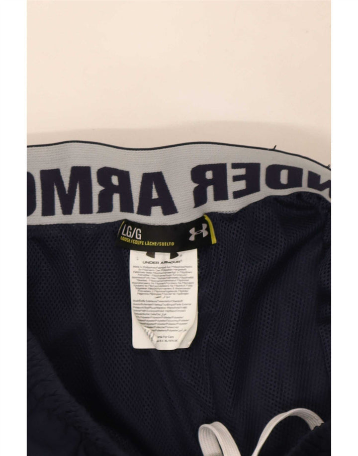Pantaloni da tuta grafica da uomo Under Armour grandi in poliestere blu navy