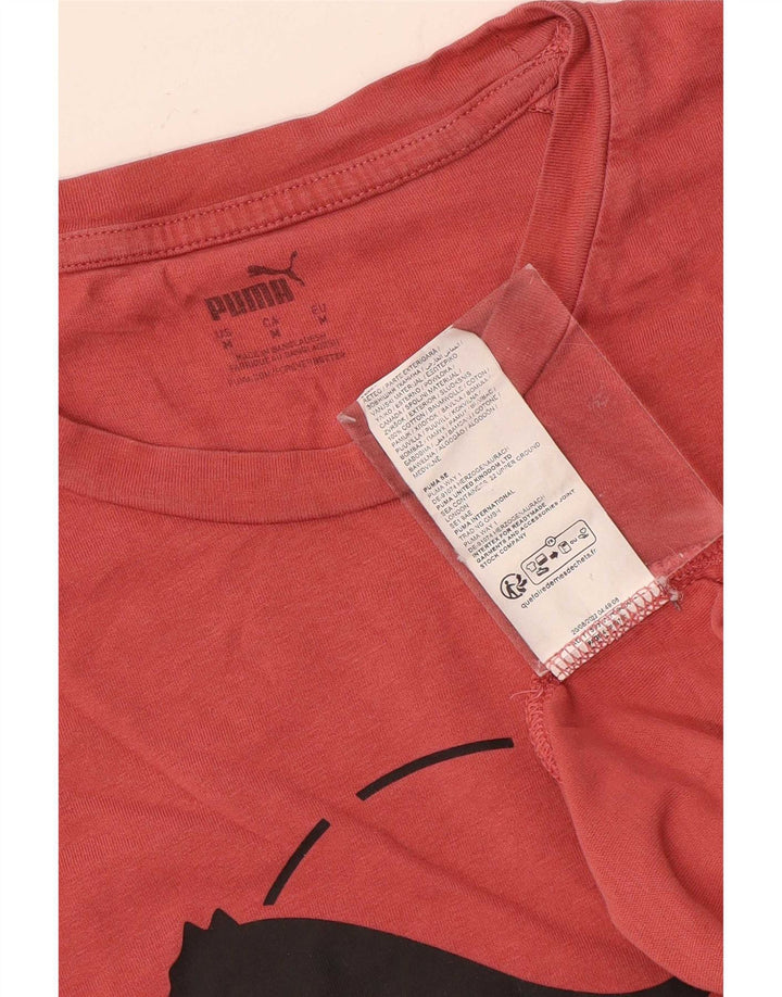 T-shirt grafica da uomo Puma Top in cotone rosso medio