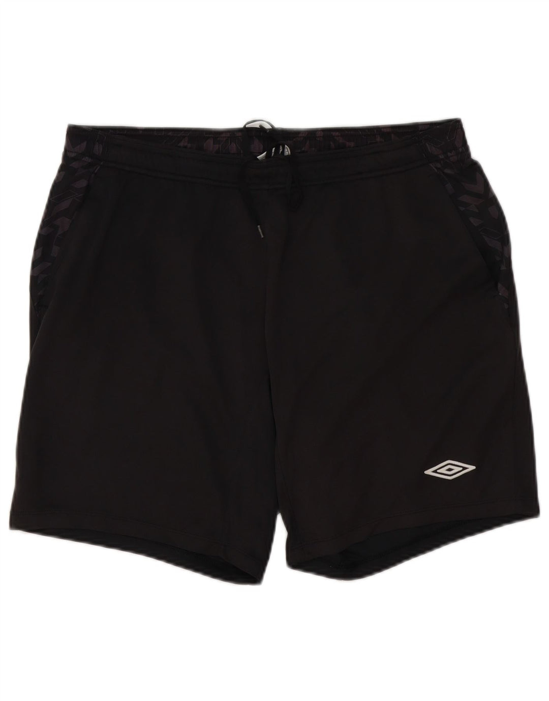 UMBRO Mens Sport Shorts Large  Black Geometric Polyester