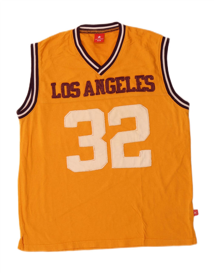 Converse Canottiera grafica da uomo in cotone giallo medio