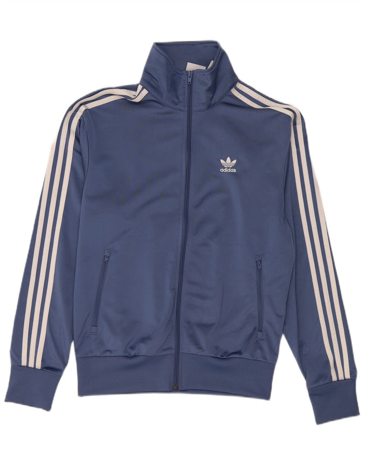 Giacca da ginnastica da uomo Adidas piccola in poliestere blu