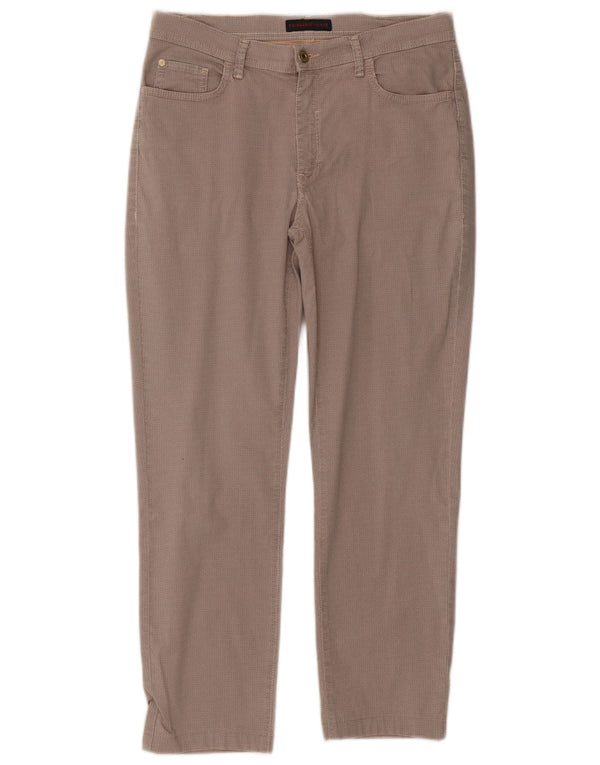 Pantaloni Cropped Donna Trussardi Slim W30 L25 Cotone Geometrico Beige