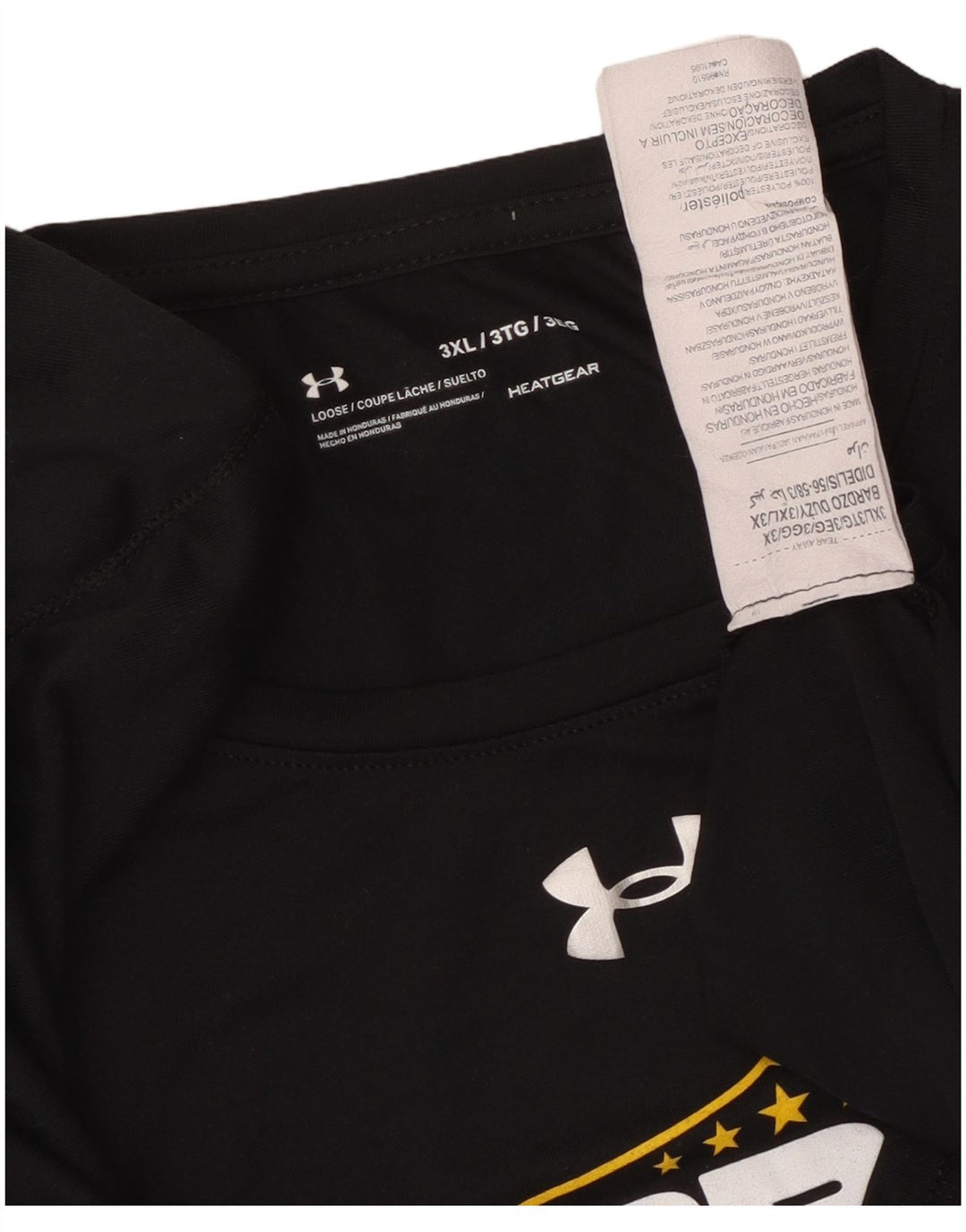T-shirt grafica da uomo UNDER ARMOUR Heat Gear Top 3XL poliestere nero