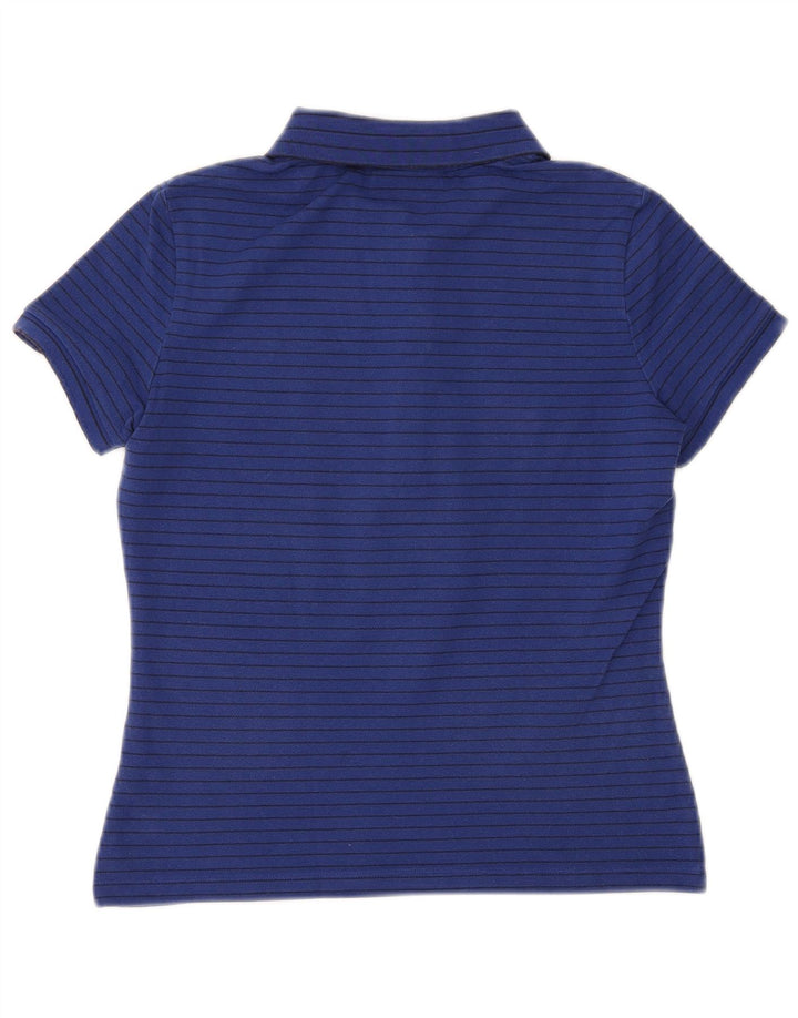 Polo da donna slim fit LACOSTE taglia 36 piccola in cotone a righe blu