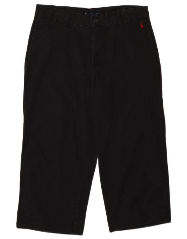 Pantaloni Capri da donna Ralph Lauren US 12 Large W30 L22 Cotone nero