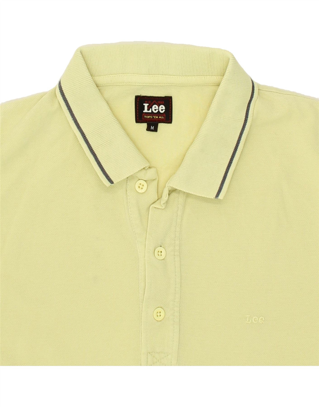 LEE Mens Polo Shirt Medium Yellow Cotton Vintage Lee and Second-Hand Lee from Messina Hembry 