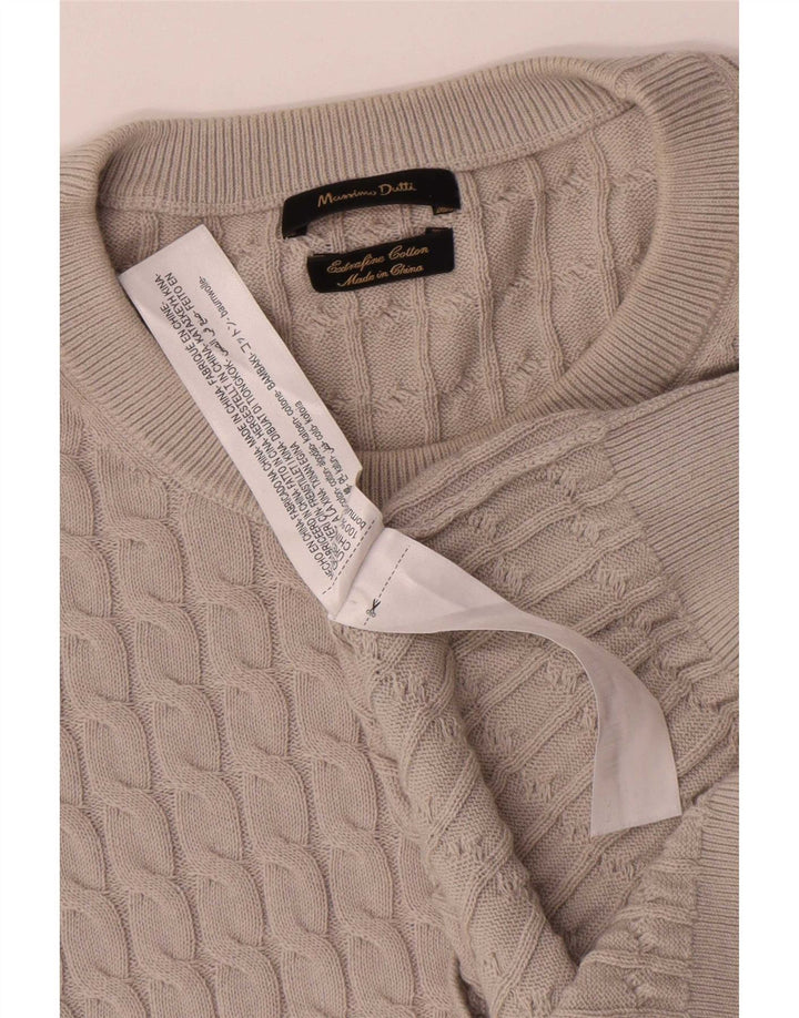 Maglione maglione girocollo da uomo Massimo Dutti in cotone grigio medio