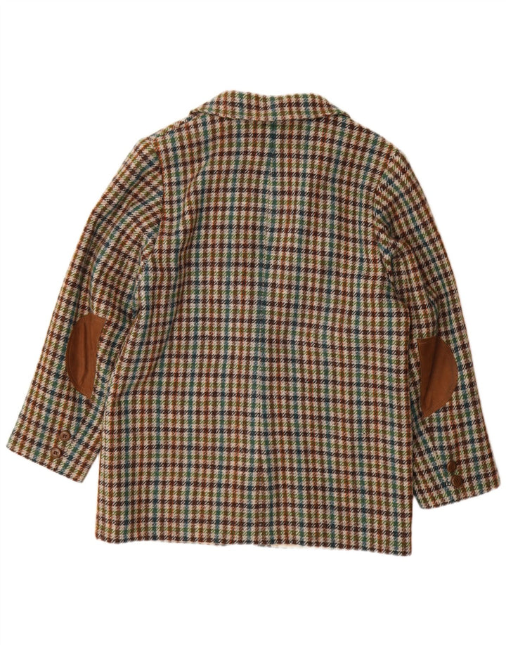 Giacca blazer a 2 bottoni da donna Harris Tweed EU 42 grande pied de poule verde