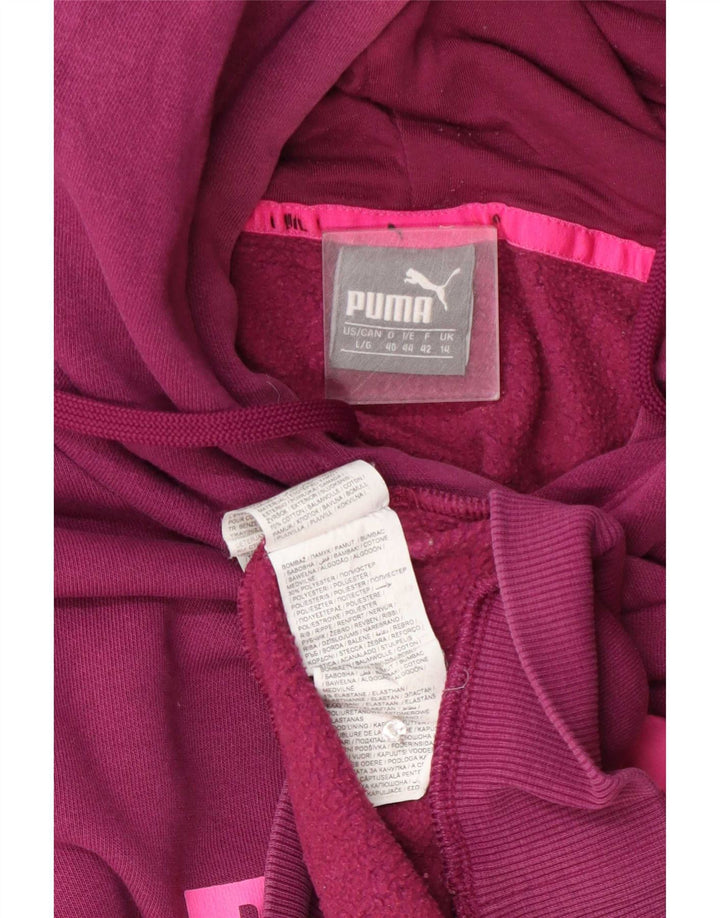 Felpa con cappuccio grafica da donna Puma UK 14 Large Viola Poliestere