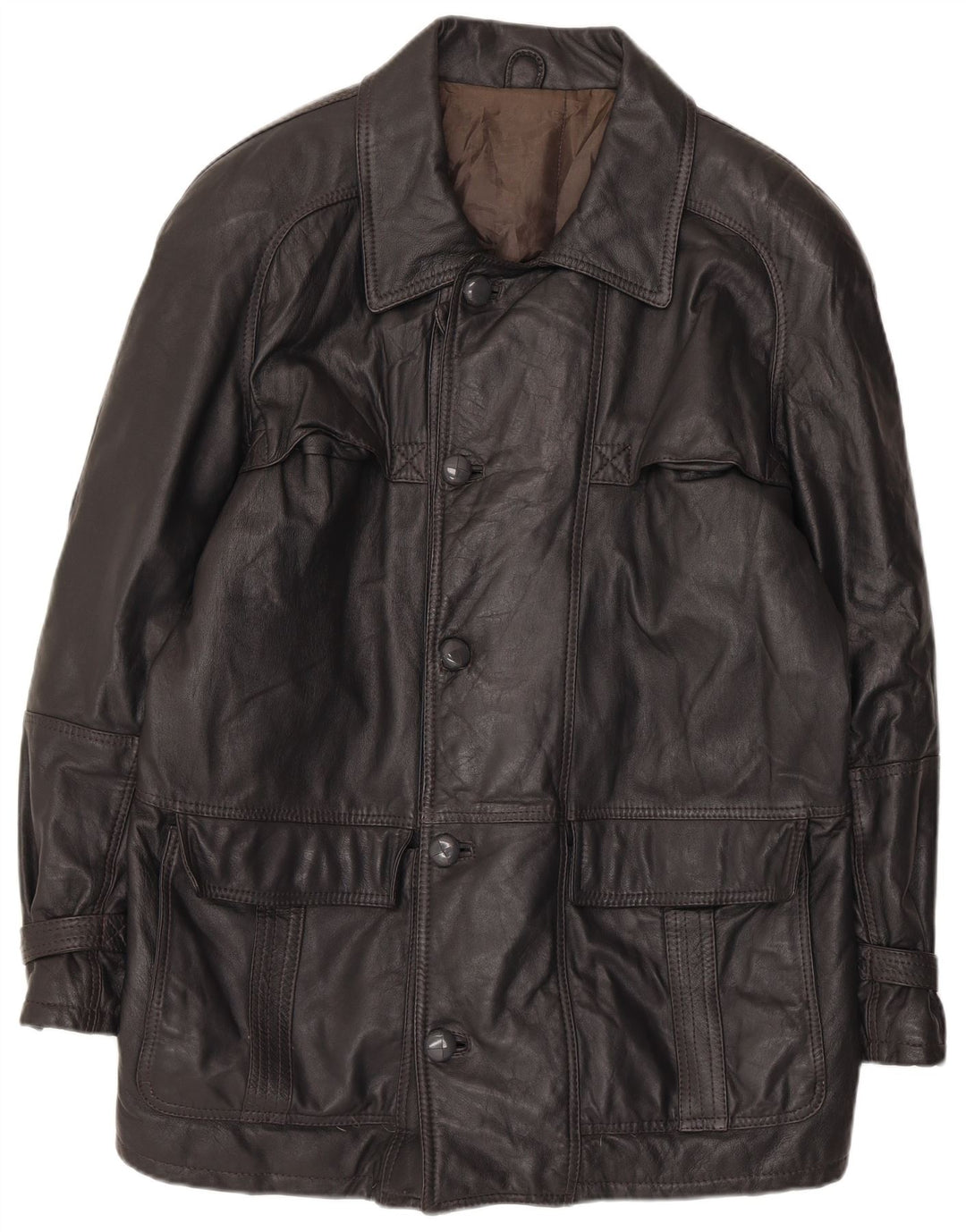Giacca in pelle vintage da uomo IT 52 XL Grigia