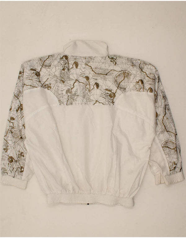 BOGNER Mens Abstract Pattern Tracksuit Top Jacket Large White Polyamide