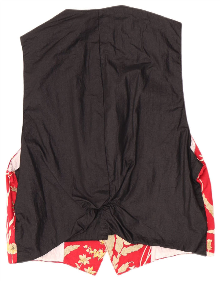 Gilet regolare da uomo vintage piccolo floreale rosso