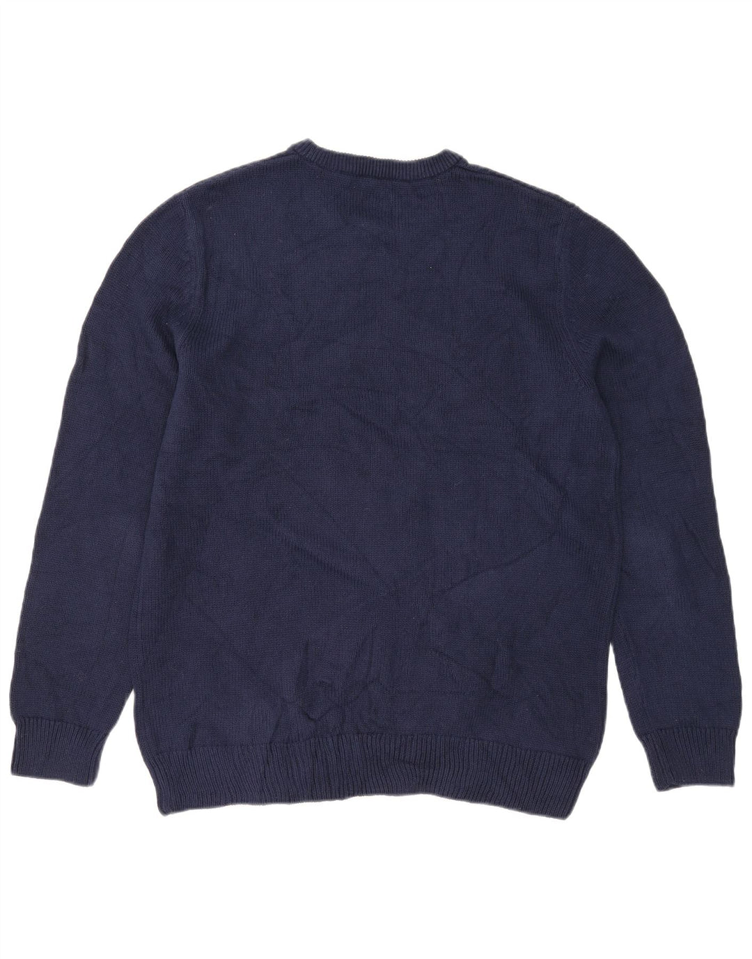 Maglione maglione girocollo da uomo Chaps in cotone blu navy medio