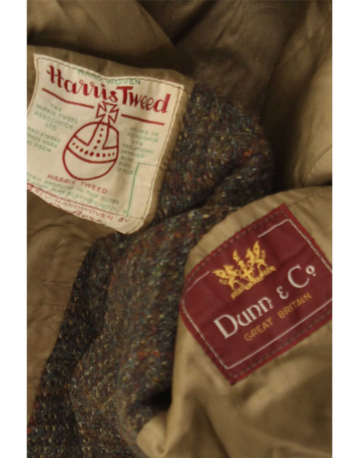 Giacca blazer a 3 bottoni da uomo Harris Tweed UK 38 lana scozzese media kaki