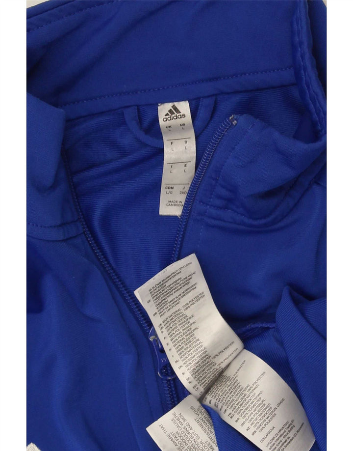 Giacca da ginnastica da uomo Adidas grande in poliestere blu