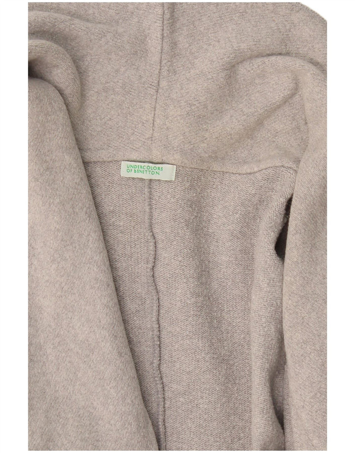 Maglione cardigan aperto lungo da donna Benetton UK 14 Grigio medio
